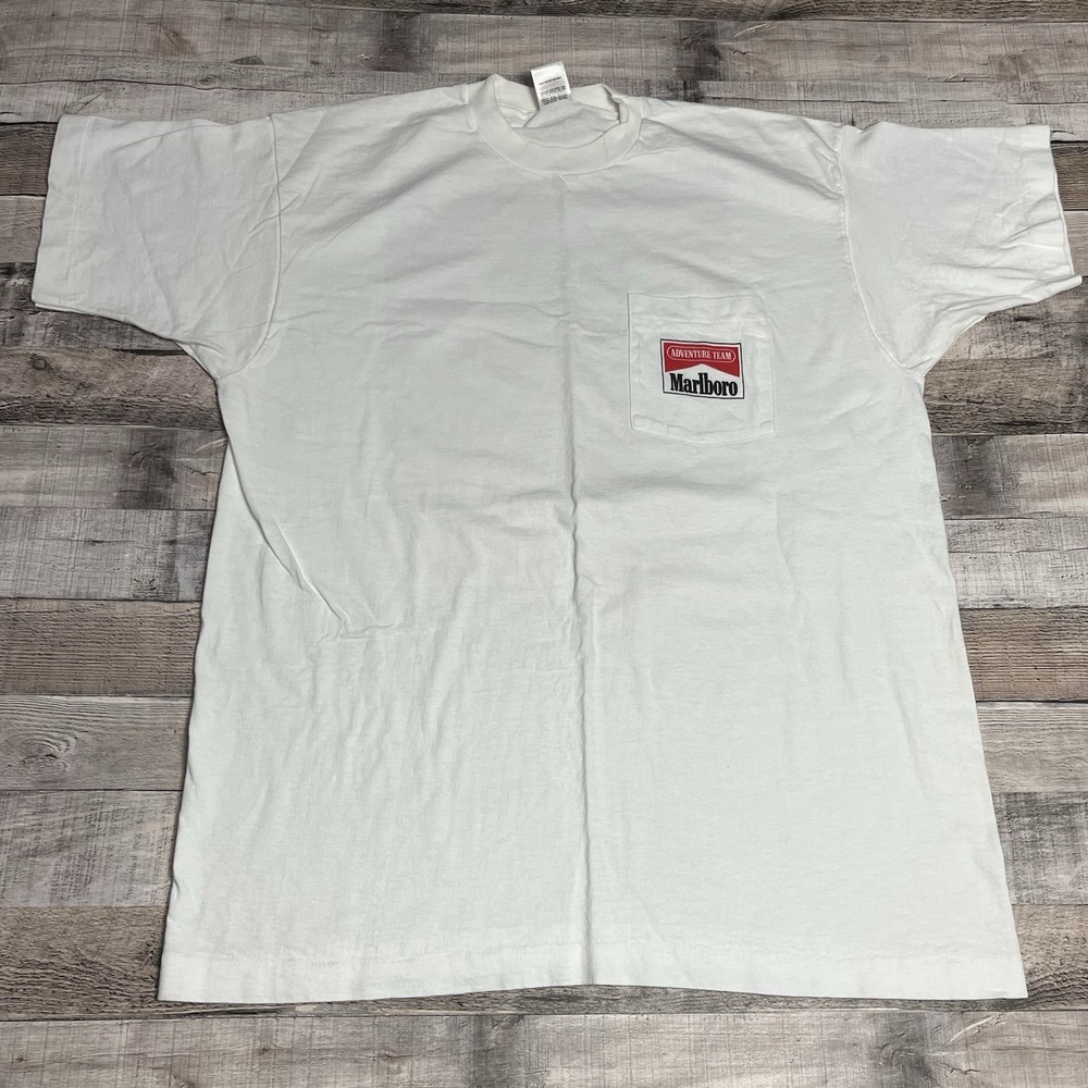 Marlboro Shirt One Size White Vintage Street bike Tobacco Promo Desert Adventure